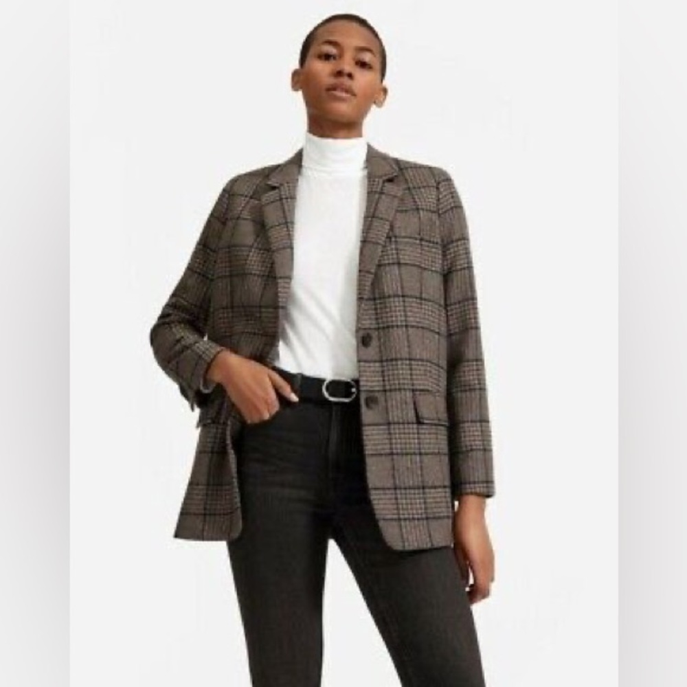 Everlane Oversized Blazer in Chocolate Houndstooth